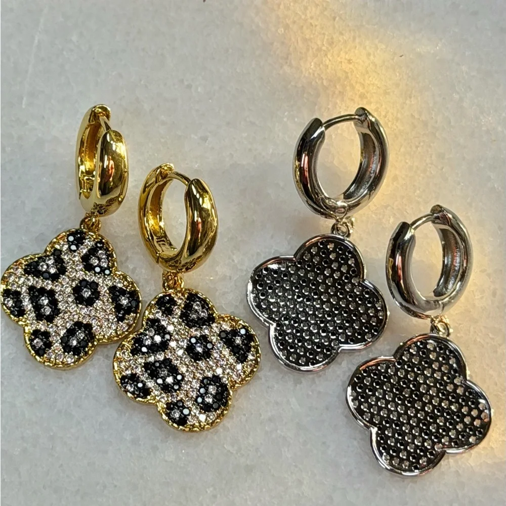 Wild Clover Crystal Drop Earrings - Picture 4 of 4